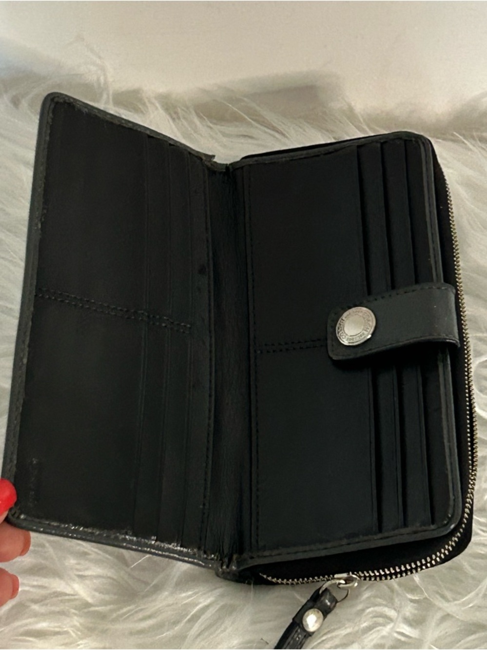 Coach Brown Black Leopard Signature Wallet Zip Around Clutch - Picture 9 of 11